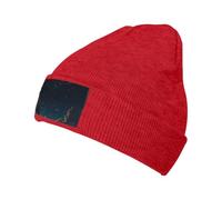 WZYCWB Cappello lavorato a maglia nero caldo elasticizzato con stampe di cielo stellato, adatto per uomini e donne, viaggi all'aperto, attività invernali, Rosso, Taglia unica