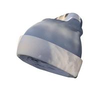 WZYCWB Cappello lavorato a maglia senza tesa con cigno bianco che gioca nell'acqua, versatile e comodo per i pendolari quotidiani e i viaggi