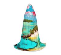 WZYCWB Caribbean Scenery M - Mantello con cappuccio per travestimenti e feste