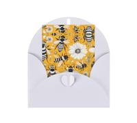 WZYCWB Cartolina d'auguri vuota con api dei cartoni animati, pieghevoli, 15,2 x 10,2 cm, Natale, ringraziamento, famiglia, biglietti di compleanno con buste