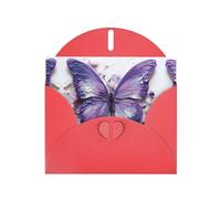 WZYCWB Cartoline con motivo a farfalla con pittura a olio viola, biglietti di auguri per le vacanze, adatti per familiari, amici e coppie
