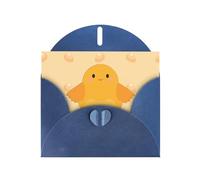 WZYCWB Cartoline di auguri con pulcino dei cartoni animati, con stampa blu, perfette per auguri di vacanza commoventi
