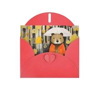 WZYCWB Cartoline rosse con illustrazione della marmotta, biglietti di auguri per le vacanze, adatti per familiari, amici e coppie