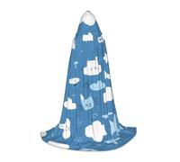 WZYCWB Cartoon World - Mantella con cappuccio con stampa di grandi dimensioni, costume per feste di carnevale, taglie S/M/L