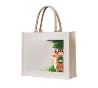 WZYCWB Cervo che guarda in lontananza Borsa tote in tela tridimensionale stampata adatta per viaggi, lavoro, fitness, campeggio e trasporto in spiaggia
