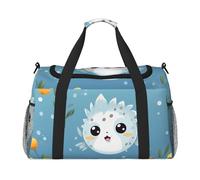 WZYCWB Cervo tinta unita Borsa da viaggio portatile borsa da fine settimana borsa fitness yoga adatta per fitness e altri scenari, Pesce palla sorridente, Taglia unica
