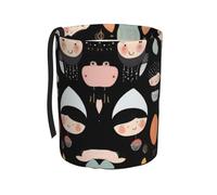 WZYCWB Cestino portatile per auto con disegno di piccole persone, pratico secchio portaoggetti per auto, pratico, comodo e pieghevole, un must per le auto.