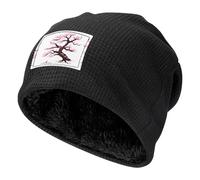 WZYCWB Cherry Blossoms Tree Prints Black Fleece foderato caldo uomo donna cappuccio invernale sport outdoor sci Cap, Nero , Taglia unica