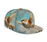 WZYCWB Chubby Little Bird Flying Printed Flat Brim Baseball Cap, Misura Regolabile, Escursioni all'aperto e Campeggio Cappello Casual Antivento Nero