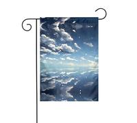 WZYCWB Cielo blu e nuvole bianche Bandiere decorative da giardino stampate, piccole bandiere impermeabili per esterni, decorazione per atmosfera festiva