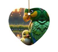 WZYCWB Ciondolo in ceramica a forma di cuore a forma di anatroccolo, perfetto per decorare l'albero di Natale in casa per feste invernali