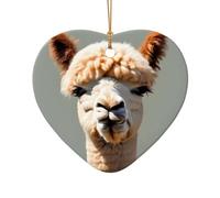 WZYCWB Ciondolo in ceramica a forma di cuore in alpaca con avatar, perfetto per decorare l'albero di Natale in casa per feste invernali