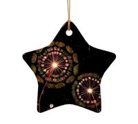 WZYCWB Ciondolo in ceramica a forma di stella a forma di dente di leone stellato, perfetto per decorare l'albero di Natale in casa per feste invernali