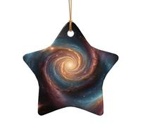 WZYCWB Ciondolo in ceramica a forma di stella a forma di vortice cosmico, perfetto per decorare l'albero di Natale in casa per feste invernali