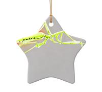 WZYCWB Ciondolo in ceramica a forma di stella con mantide incandescente, perfetto per decorare l'albero di Natale in casa per feste invernali