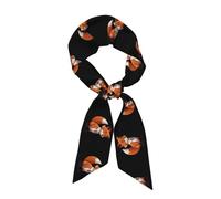 WZYCWB Clever Fox Sciarpa di seta stampata 120x8 cm, scialle leggero, morbido e caldo