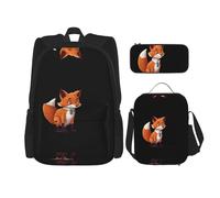 WZYCWB Clever Fox, zaino (3 pezzi), zaino grande capacità, borsa per la scuola per studenti, astuccio, borsa per il pranzo