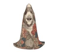 WZYCWB Close-up of deep cat's eye L Patterned Hooded Cape Cosplay Costume - Holiday Party Costume Props