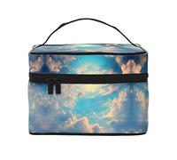 WZYCWB Cloudy Sky - Borsa cosmetica grande da donna, portatile, di grande capacità, borsa cosmetica da viaggio per ragazze, nera, taglia unica, nera, taglia unica, Nero , Taglia unica