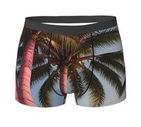 WZYCWB Coconut Trees, boxer da uomo (S-XXL), tessuto elastico leggero, traspirante, assorbe il sudore, free stretch, nero, Small