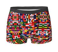 WZYCWB Collezione bandiera nazionale boxer da uomo (S-XXL) - tessuto elastico leggero, traspirante, assorbe il sudore, free stretch, Nero, L