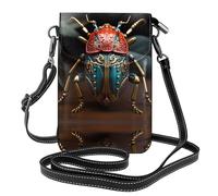 WZYCWB Colorful Beetle Borsa a tracolla in pelle leggera, borsa a tracolla da donna per cellulare, borsa da viaggio con scomparti per carte di credito,