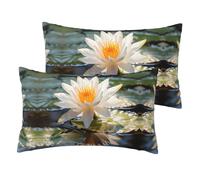 WZYCWB Confezione da 2 federe in finto lino con fiori nazionali della Thailandia, fresche e traspiranti, per camere da letto di hotel, divani