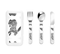 WZYCWB Coniglio Disegno Astratto Disegno Set di Stoviglie Set 3 Pezzi Set Asilo Stoviglie Outdoor Picnic Stoviglie Portatile
