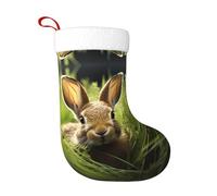 WZYCWB Coniglio nel cespuglio Stampe calze natalizie, appese al caminetto, sono perfette per contenere regali e dolci.
