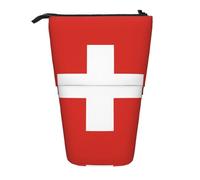 WZYCWB Contenitore retrattile con bandiera svizzera per portapenne, porta pennelli da trucco o borse con coulisse per monete.