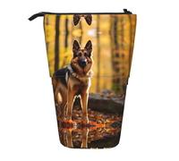 WZYCWB Contenitore retrattile con cane da pastore in piedi per portapenne, porta pennelli da trucco o borse con coulisse per monete.