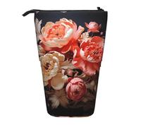 WZYCWB Contenitore retrattile con peonie dai colori vivaci per portapenne, porta pennelli da trucco o borse con coulisse per monete.