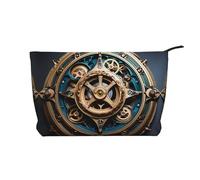 WZYCWB Cool Steampunk Gears, borsa per cosmetici in velluto a coste, borsa portatile da donna con cerniera, adatta per viaggi e conservazione quotidiana, cosmetici