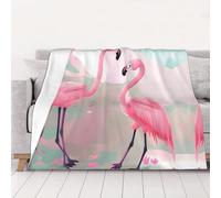 WZYCWB Coperta in flanella stampata con fenicottero Love Flamingo, 127 x 101,6 cm, 76-203 cm, una coperta calda per l'autunno e una coperta da viaggio portatile.