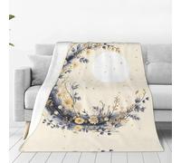 WZYCWB Coperta in micropile con motivo floreale e luna, isolante e durevole, per letto cinema, divano, soggiorno, viaggio, 203 x 152 cm