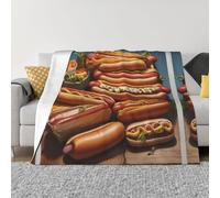 WZYCWB Coperta in morbido pile con stampa di hot dog, 203,2 x 152,4 cm, per divano, letto e campeggio, comoda coperta per viaggi, picnic, uso notturno