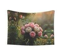 WZYCWB Coperta per animali domestici con stampa di rose rosa, disponibile in una varietà di misure, adatta per ceste, letti e nidi