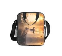 WZYCWB Coppia di anatre reali galleggianti borsa a tracolla trasparente con cerniera e tracolla per donne uomini lavoro shopping