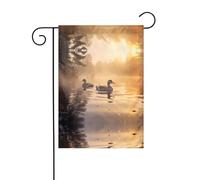 WZYCWB Coppia di bandiere da giardino galleggianti con anatre reali - 30,5 x 45,7 cm, bandiere decorative da giardino da appendere