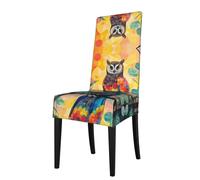 WZYCWB Coprisedia decorativo e protettivo con illustrazione di gufi stampati, tessuto elasticizzato, rimovibile e lavabile