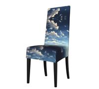 WZYCWB Coprisedia decorativo e protettivo con nuvole bianche sul mare stampato tessuto elasticizzato rimovibile e lavabile