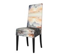 WZYCWB Coprisedia decorativo e protettivo dipinto di uccelli e montagne stampato tessuto elasticizzato rimovibile e lavabile