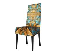 WZYCWB Coprisedia decorativo e protettivo in tessuto elasticizzato con stampa affreschi in metallo, rimovibile e lavabile