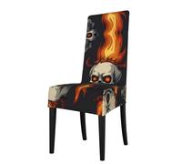 WZYCWB Coprisedia decorativo e protettivo in tessuto elasticizzato con stampa di ragno e teschio di pecora, rimovibile e lavabile