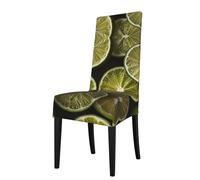 WZYCWB Coprisedia elasticizzato a fette di lime per sedie da pranzo con schienale quadrato, sedie da predicatore, sedie da pranzo, copertura protettiva rimovibile