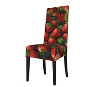 WZYCWB Coprisedia elasticizzato con motivo fragola, per sedie da pranzo con schienale quadrato, per sedie da preacher, sedie da pranzo, copertura protettiva rimovibile