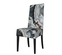 WZYCWB Coprisedia elasticizzato con texture marmorizzata per sedie da pranzo con schienale quadrato, sedie preacher, sedie da pranzo, copertura protettiva rimovibile