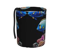 WZYCWB Coral and Fish Cestino portatile per auto, pratico secchio portaoggetti per auto, pratico, comodo e pieghevole, un must per le auto.