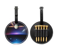 WZYCWB Cosmic Saturn - Borsa portaoggetti per tee da golf con stampa speciale, design portatile con fibbia da appendere, Nero , Taglia unica, Valigia