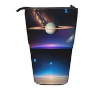 WZYCWB Cosmic Saturn - Contenitore retrattile per penne, pennelli da trucco o portamonete con coulisse.